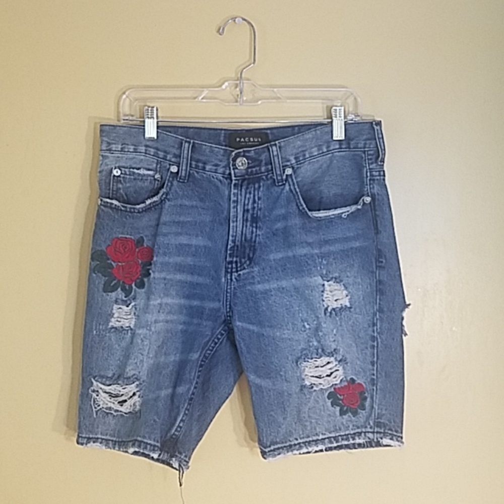 PacSun Distressed Rose Shorts (Mens 32)